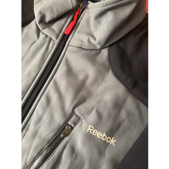 Reebok Soft Shell Bonded To Micro Fleece Wind Rain Resistant - XL - Gray/Black - Picture 5 of 14